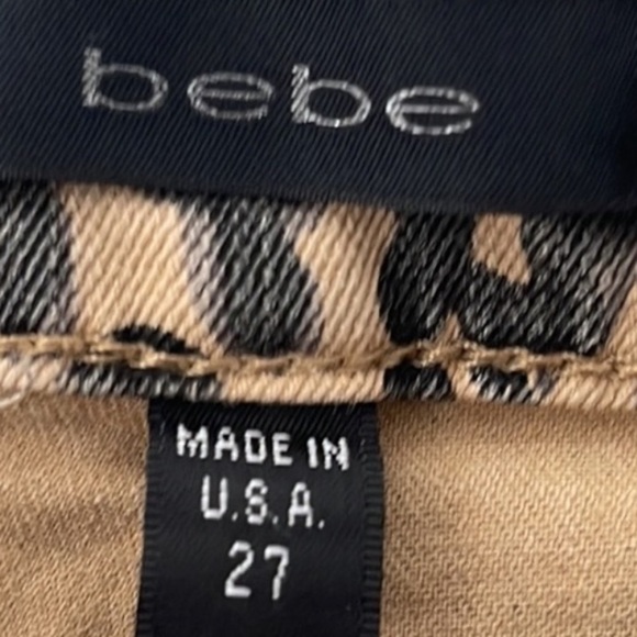 ❤️ BEBE Cheetah print high rise ankle skinny Jeans Size 27 - Picture 5 of 5